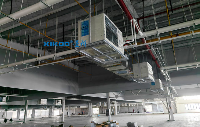 38000平米制衣廠制冷降溫，安裝蒸發冷省電空調-臥式軸流機型