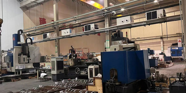 齒輪廠車間降溫使用工業(yè)蒸發(fā)冷省電空調，用電量只需傳統空1/6